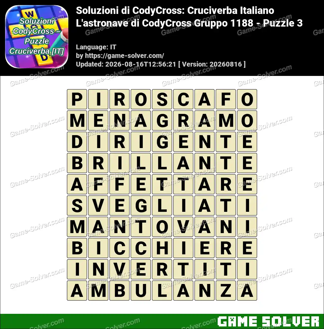 Soluzioni di CodyCross: Cruciverba Italiano L’astronave di CodyCross Gruppo 1188 – Puzzle 3